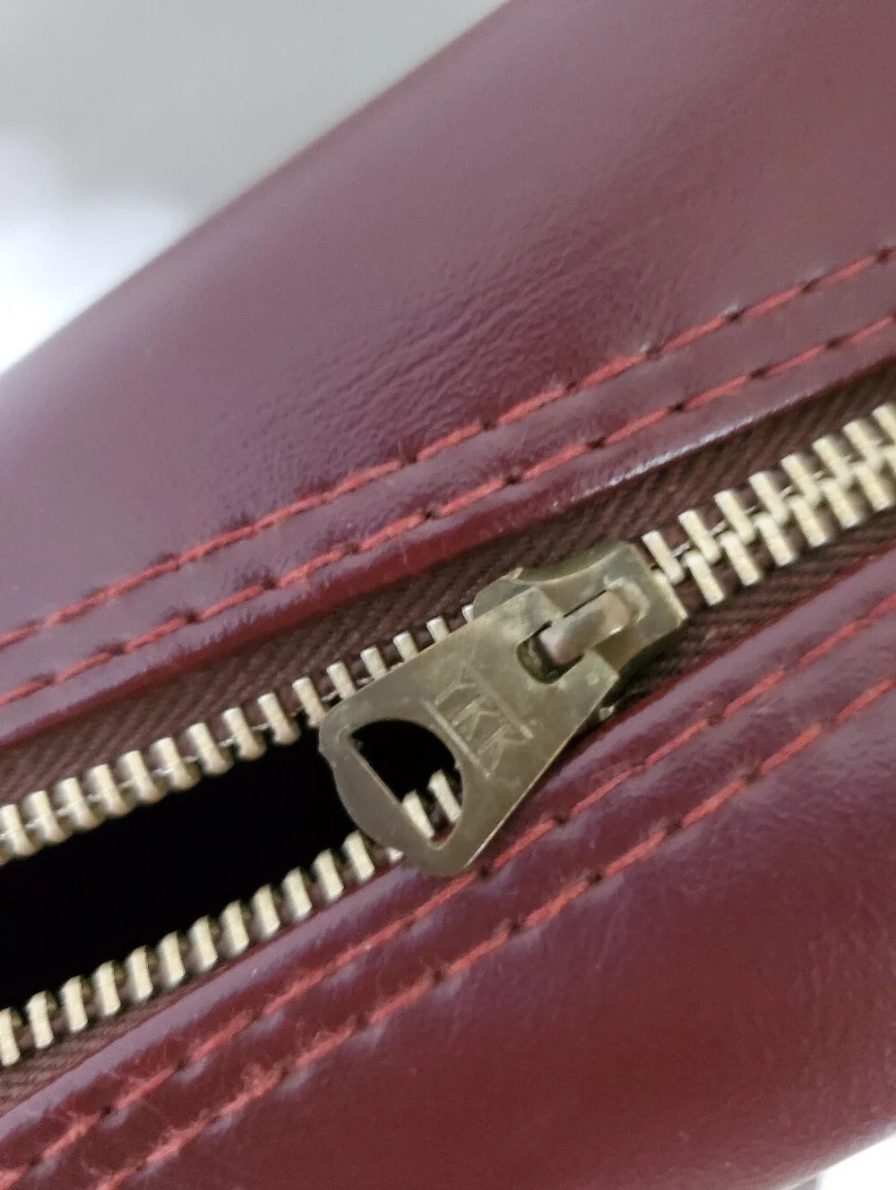 90s Vintage Luggage Gallery Maroon Burgundy Vinyl Faux Leather Weekender Bag